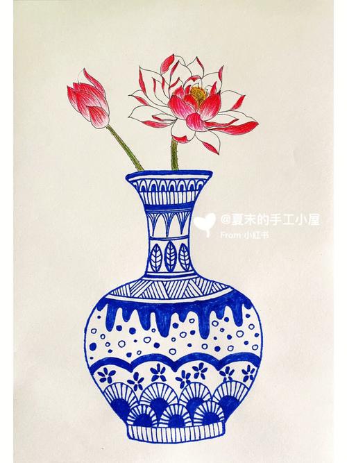 青花瓷花瓶怎么画(青花瓷简笔画怎么画好看)